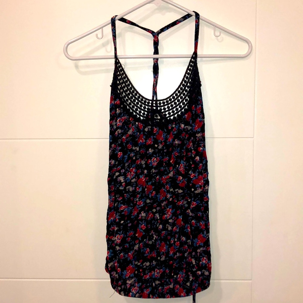 Floral top with “crochet-like” detailing